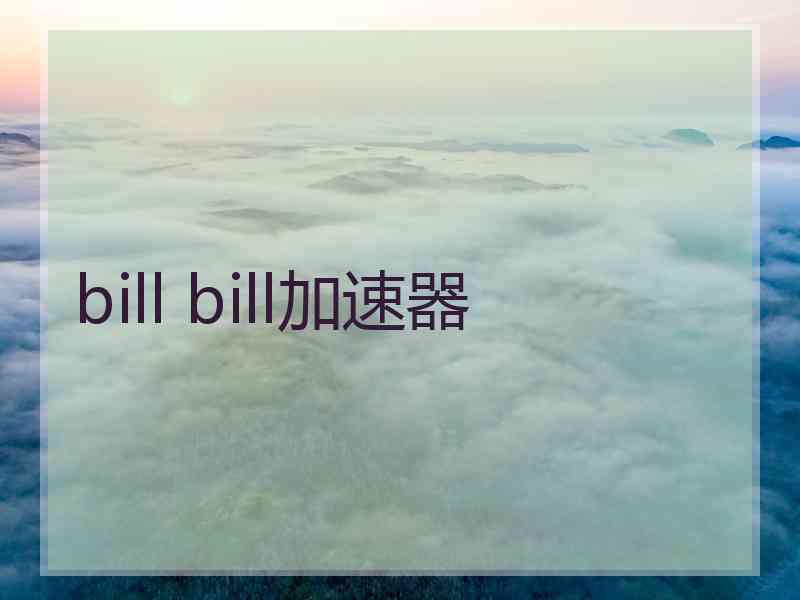 bill bill加速器
