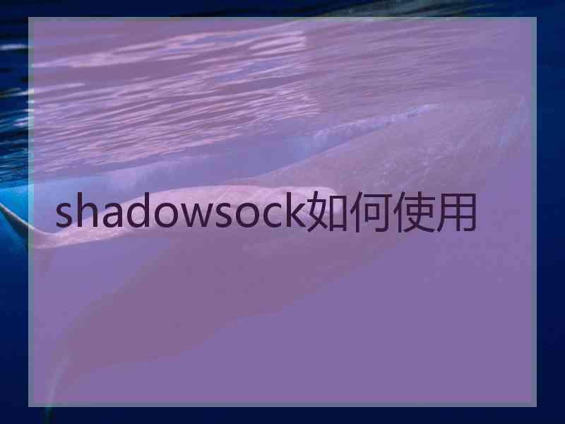 shadowsock如何使用