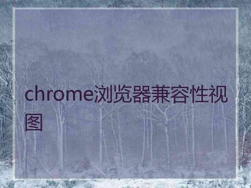 chrome浏览器兼容性视图