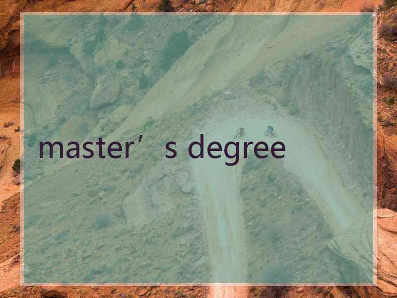 master’s degree